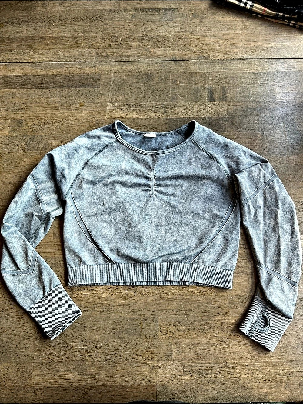 Blue Long Sleeve Athletic Spandex like crop Large